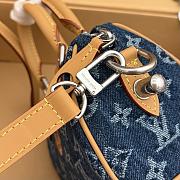 Fortok Louis Vuitton Speedy 18 Bandoulière Monogram Flowers Denim M27557 18*12*10cm - 4