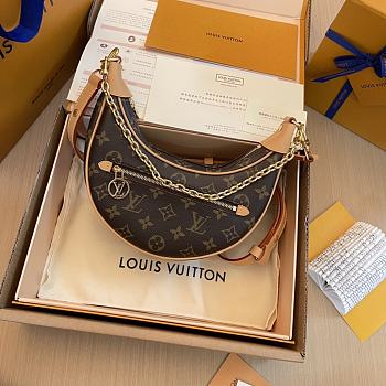 Fortok Louis Vuitton Loop Handbag Monogram Canvas M81098 23x13x6cm 