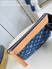 Fortok Louis Vuitton Pochette Voyage Souple Monogram Flowers Denim M27559 30x21x7.5cm - 5