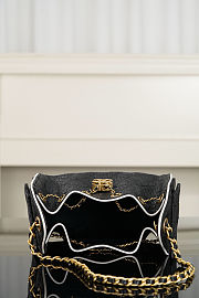 Fortok Chanel Mini 25 Hobo Bag Black Quilted Raffia 20x22x12.5cm - 5