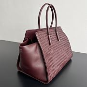 Fortok Bottega Veneta Barbara Tote Bag Intrecciato Burgundy 37x27x24cm - 3