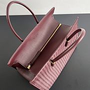 Fortok Bottega Veneta Barbara Tote Bag Intrecciato Burgundy 37x27x24cm - 5