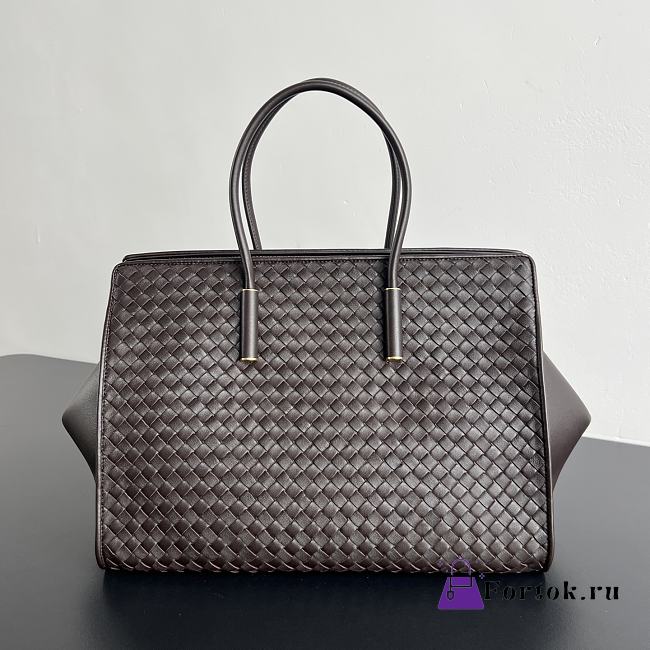 Fortok Bottega Veneta Barbara Tote Bag Intrecciato Chocolate Brown 37x27x24cm - 1