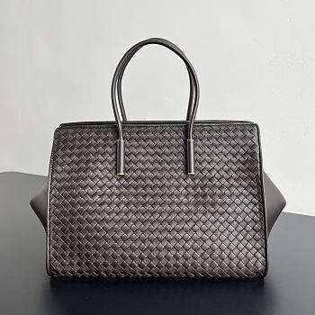 Fortok Bottega Veneta Barbara Tote Bag Intrecciato Chocolate Brown 37x27x24cm