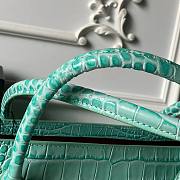 Fortok Chanel Small Shopping Tote Crocodile-embossed Calfskin Tiffany Blue 39×20×13cm - 6