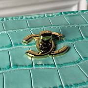 Fortok Chanel Small Shopping Tote Crocodile-embossed Calfskin Tiffany Blue 39×20×13cm - 2