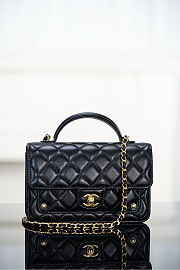 Fortok Chanel 25B WOC Quilted Black Lambskin Leather 12x19x5cm - 1