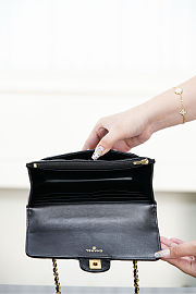 Fortok Chanel 25B WOC Quilted Black Lambskin Leather 12x19x5cm - 5