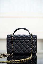 Fortok Chanel 25B WOC Quilted Black Lambskin Leather 12x19x5cm - 3