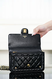 Fortok Chanel 25B WOC Quilted Black Lambskin Leather 12x19x5cm - 2