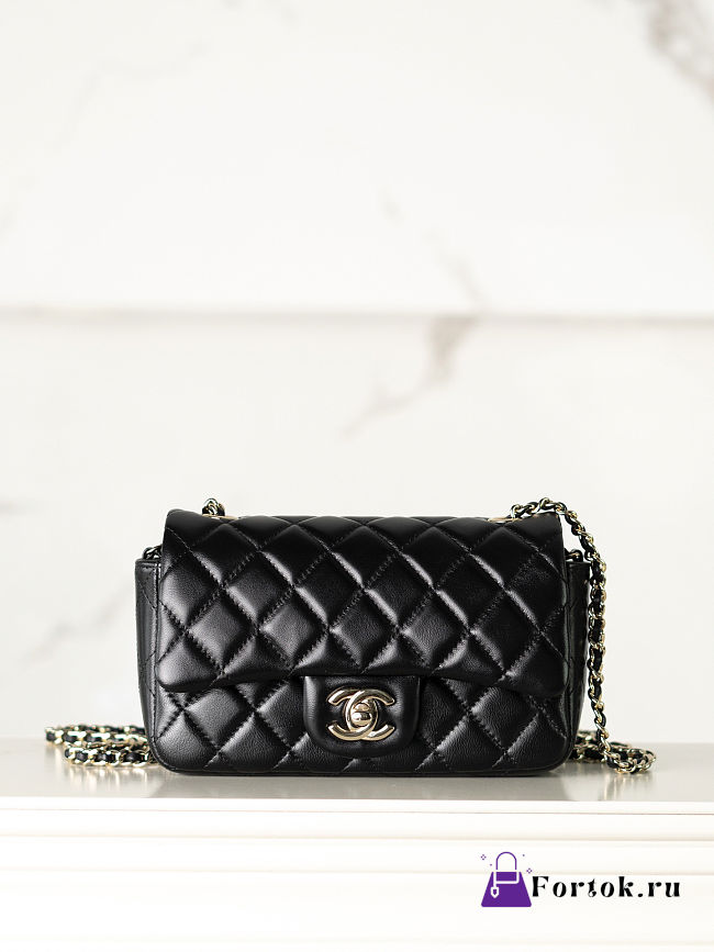 Fortok Chanel Flap Bag Black 12x18x5cm - 1