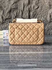 Fortok Chanel Flap Bag Mini Classic Milk Tea 20cm - 6
