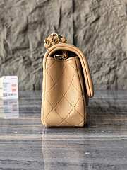 Fortok Chanel Flap Bag Mini Classic Milk Tea 20cm - 5