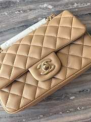 Fortok Chanel Flap Bag Mini Classic Milk Tea 20cm - 2