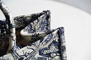 Fortok Dior Book Tote Ecru and Blue Toile de Jouy Embroidery 36 x 27.5 x 16.5 cm - 3