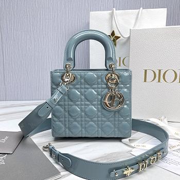 Fortok Dior My ABCDior Bag Cloud Blue Patent Leather 20.5*8.5*17cm