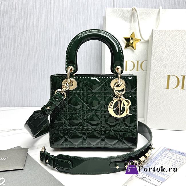 Fortok Dior My ABCDior Bag Green Patent Leather 20.5*8.5*17cm - 1