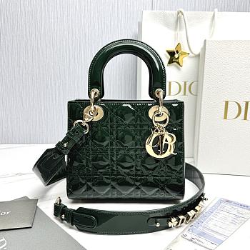 Fortok Dior My ABCDior Bag Green Patent Leather 20.5*8.5*17cm