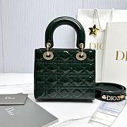 Fortok Dior My ABCDior Bag Green Patent Leather 20.5*8.5*17cm - 5