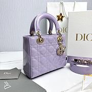 Fortok Dior My ABCDior Bag Purple Patent Leather 20.5*8.5*17cm - 2