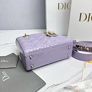 Fortok Dior My ABCDior Bag Purple Patent Leather 20.5*8.5*17cm - 6