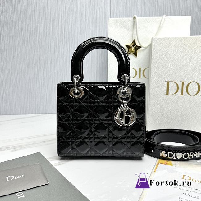 Fortok Dior My ABCDior Bag Black Patent Leather 20.5*8.5*17cm - 1