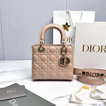 Fortok Dior My ABCDior Bag Powder Beige Patent Leather 20.5*8.5*17cm