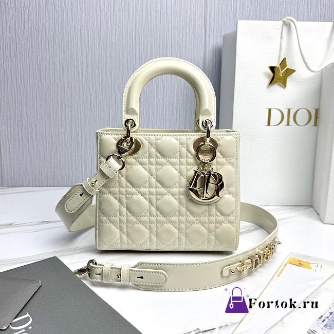 Fortok Dior My ABCDior Bag Latte Canage Patent Leather 20.5*8.5*17cm - 1