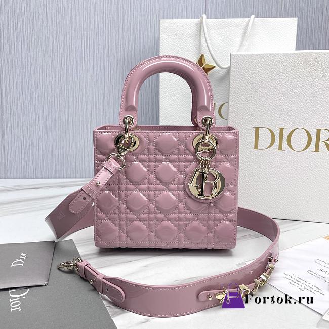 Fortok Dior My ABCDior Bag Pink Patent Leather 20.5*8.5*17cm  - 1