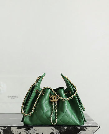 Fortok Chanel 25 Mini Handbag Green 20x22x12cm