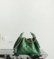 Fortok Chanel 25 Mini Handbag Green 20x22x12cm - 5