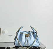 Fortok Chanel 25 Mini Handbag Light Blue 20x22x12cm - 1