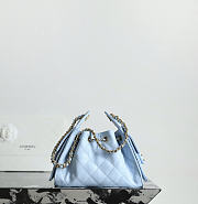 Fortok Chanel 25 Mini Handbag Light Blue 20x22x12cm - 4