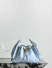 Fortok Chanel 25 Mini Handbag Light Blue 20x22x12cm - 3