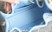 Fortok Chanel 25 Mini Handbag Light Blue 20x22x12cm - 2
