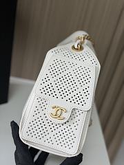 Fortok Chanel Spring Summer 2026 Pre-collection 25 Mini Handbag Perforated Calfskin & Gold-Tone Metal White 22-20-12.5cm - 5