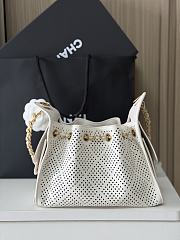 Fortok Chanel Spring Summer 2026 Pre-collection 25 Mini Handbag Perforated Calfskin & Gold-Tone Metal White 22-20-12.5cm - 3