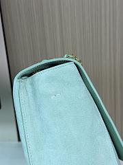 Fortok Chanel Suede Calfskin Souplissimo Maxi Flap Bag Tiffany Blue 38.5×11×26cm - 6