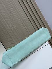 Fortok Chanel Suede Calfskin Souplissimo Maxi Flap Bag Tiffany Blue 38.5×11×26cm - 5
