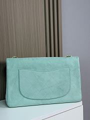 Fortok Chanel Suede Calfskin Souplissimo Maxi Flap Bag Tiffany Blue 38.5×11×26cm - 3