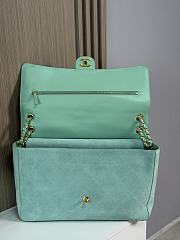 Fortok Chanel Suede Calfskin Souplissimo Maxi Flap Bag Tiffany Blue 38.5×11×26cm - 2