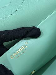 Fortok Chanel Suede Calfskin Souplissimo Maxi Flap Bag Tiffany Blue 32×10x19cm - 6