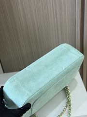Fortok Chanel Suede Calfskin Souplissimo Maxi Flap Bag Tiffany Blue 32×10x19cm - 4