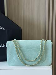 Fortok Chanel Suede Calfskin Souplissimo Maxi Flap Bag Tiffany Blue 32×10x19cm - 5