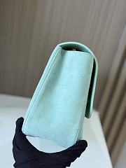 Fortok Chanel Suede Calfskin Souplissimo Maxi Flap Bag Tiffany Blue 32×10x19cm - 3