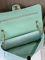 Fortok Chanel Suede Calfskin Souplissimo Maxi Flap Bag Tiffany Blue 32×10x19cm - 2