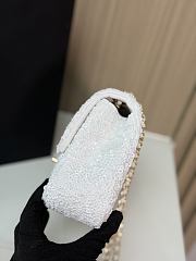 Fortok Chanel Mini Flap Bag Sequins White 20×15×7cm - 6