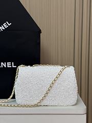 Fortok Chanel Mini Flap Bag Sequins White 20×15×7cm - 5