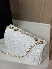 Fortok Chanel Mini Flap Bag Sequins White 20×15×7cm - 4