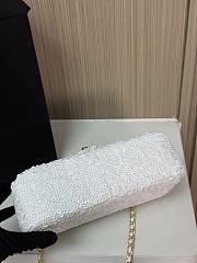 Fortok Chanel Mini Flap Bag Sequins White 20×15×7cm - 3